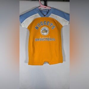 NBA Denver Nuggets Gold “lil Nuggets” Romper Size 3-6 Months